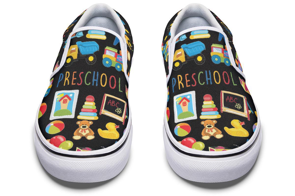 Preschool Teacher Black Slip-On Shoes